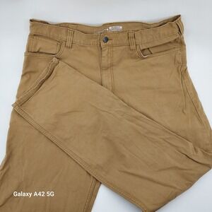 Carhartt Rugged Flex Relaxed Fit Canvas 5 Pocket Work Pants Khaki 36x32 BN2517M